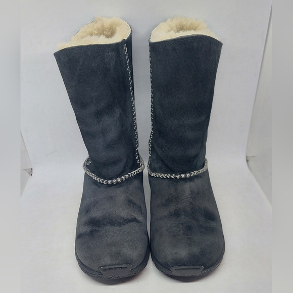 Merrell Encore Stitch High Boots Shearling Lined Black Suede Womens Sz 7 J66194 - Picture 4 of 14